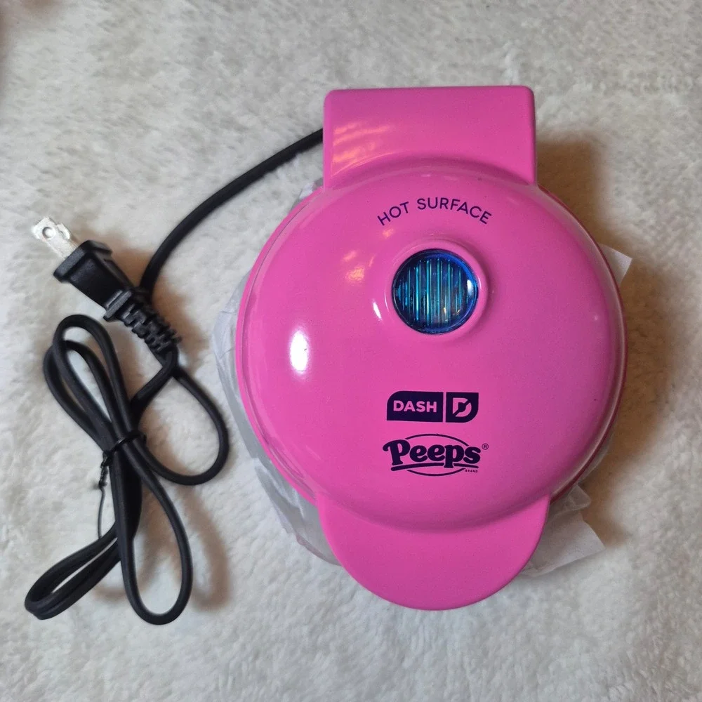 Dash Peeps Mini Waffle Maker Unisex 4in Bunny Easter Pink Cottagecore Brunch New